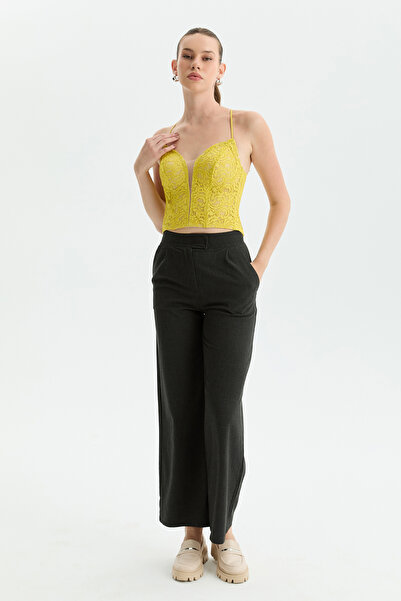 Promise by Yıldırım Bal Sarısı Dantel Top Crop