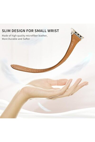 OEM Set of 2 Lovmunia Smartwatch Straps, Thin, Leather, compatible with Apple Watch