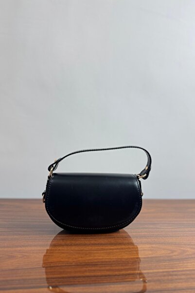 Gülşah collection Μίνι οβάλ τσάντα χειρός και ώμου - Μαύρη