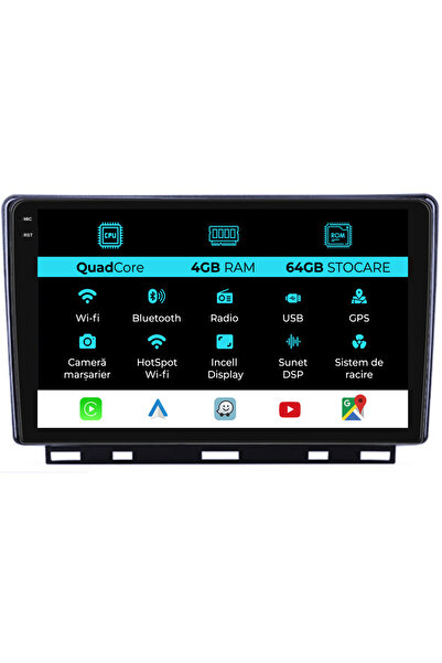 NavStore Navigație dedicată Renault Clio 5 (2019-2024), QuadCore, 9 inci, 4 GB RAM, 64 GB stocare, Carplay