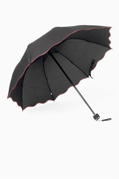 Herşey Nota Siyah Mini Puantiyeli Kadın Şemsiye | Çanta Boy, Şık ve Su Geçirm...