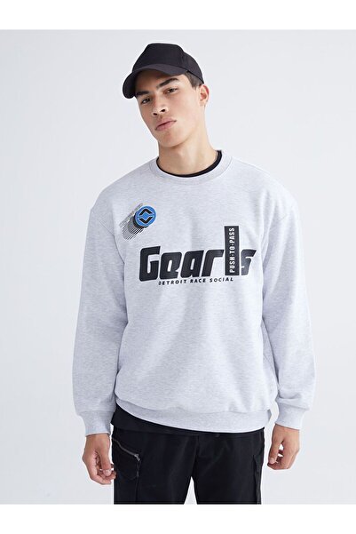 LC Waikiki Crew Neck Printed Men's Thick Sweatshirt