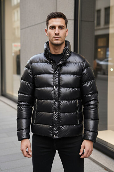 MOVENTO Ανδρικό γυαλιστερό φουσκωτό παλτό