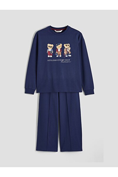 LC Waikiki طقم بيجامة نسائية مطبوعة من LCW DREAM بتصميم الدب تيدي