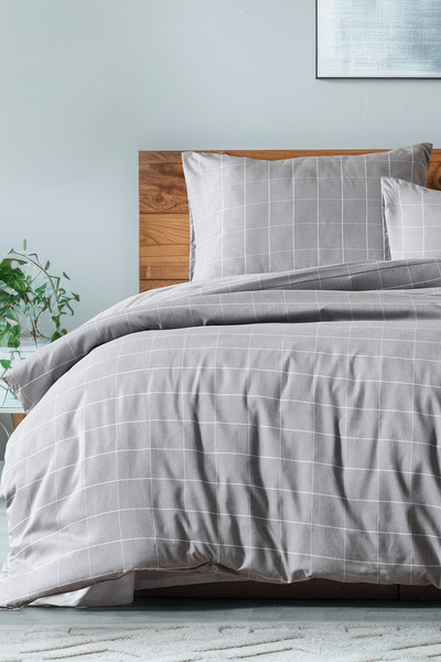 Doqu Home Mayro Duvet Cover Set Single Dark Gray