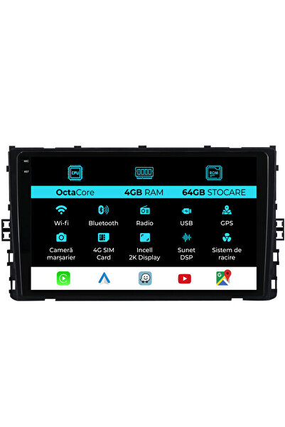 NavStore Dedicated Navigation Volkswagen T-Roc (2017-2025), 2K, 4Gb Ram, 64Gb Storage, Carplay