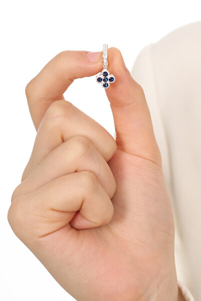 Sanem silver Şans Küpe,Yonca Küpe,925 Ayar Üzeri 14 Ayar Altın Kaplama, Küpe,Trend Küpe