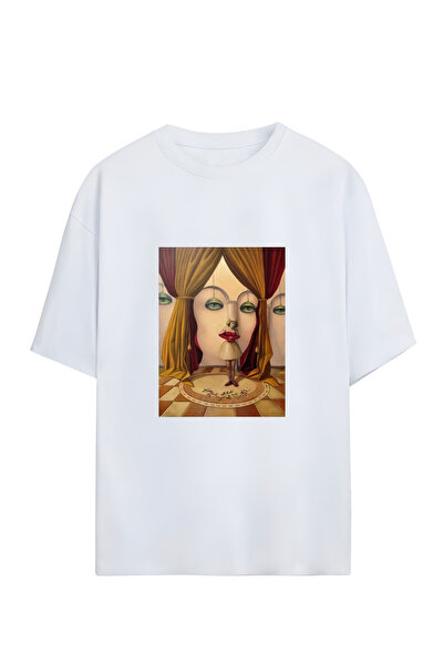 GraffTee تي شيرت قطني فضفاض للنساء والجنسين