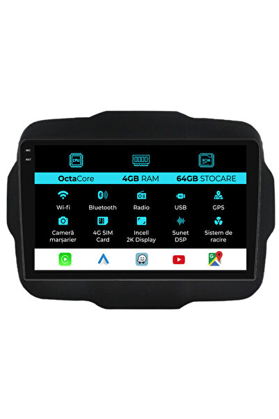 NavStore Dedicated Navigation Jeep Renegade (2016-2020), 2K, 4Gb Ram, 64Gb Storage, Carplay