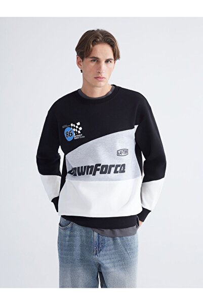 LC Waikiki Crew Neck Printed Men's Thick Sweatshirt