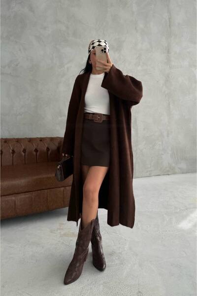 Miss Beyoğlu Γυναικείο Μακρύ Υπερμεγέθες Παλτό από Κασμίρ – Κομψό, Ζεστό και ...