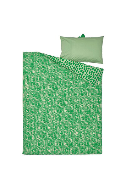 IKEA NATTHÄGER Duvet cover and pillowcase, green/crocodile, 150 x 200/50 x 80 cm