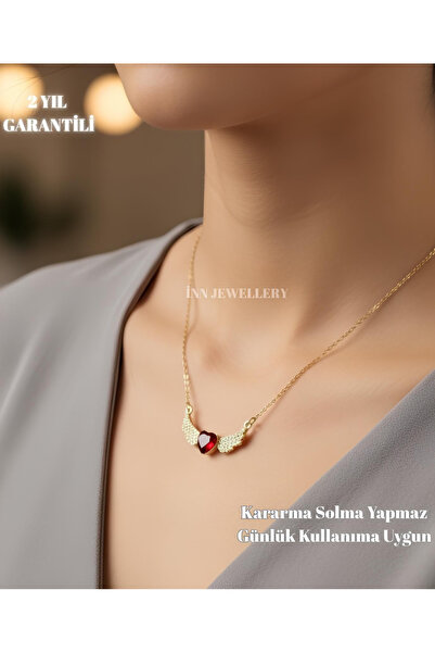 İNN JEWELLERY 316L Steel Necklace Tarnish-Free Antiallergic with Heart Figure (2 Years Importer Warranty)
