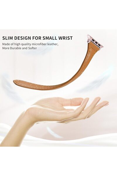 OEM Set of 2 Lovmunia Smartwatch Straps, Thin, Leather, compatible with Apple Watch