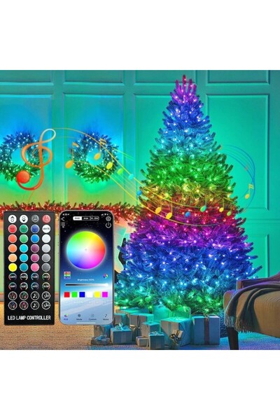 GARDEON ® RGB Smart Christmas Lights, 20m, 220 LEDs, Wi‑Fi & Bluetooth, Remote, USB Powered