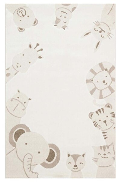Eko Halı BAMBINO BMB 04 CREAM BEIGE Pastel Renkli Hav ve Toz Vermeyen Çocuk H...