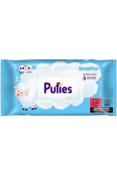 Pufies Șervețele umede sensibile, pachete de 12 x 64 buc, 768 buc