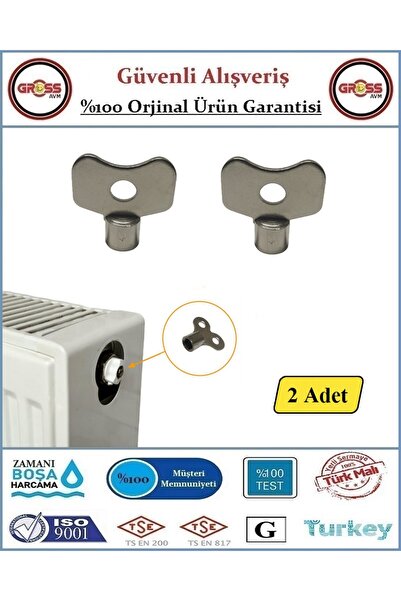 GrossAVM Purjör Anahtarı - Kalorifer Radyatör Petek Hava Alma Anahtarı - 2 Adet