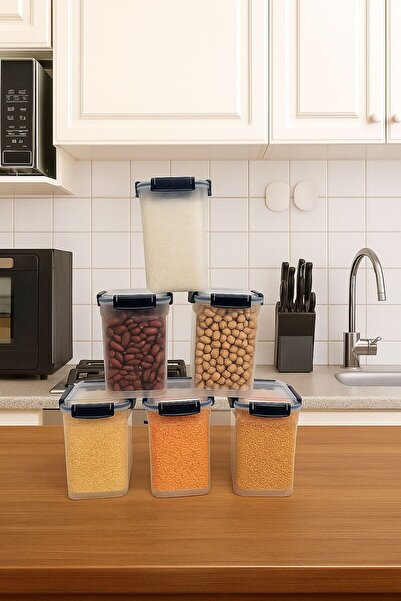 Buğra Home 6 قطع من حاويات التخزين متعددة الأغراض ذات الغطاء المفرغ من الهواء...