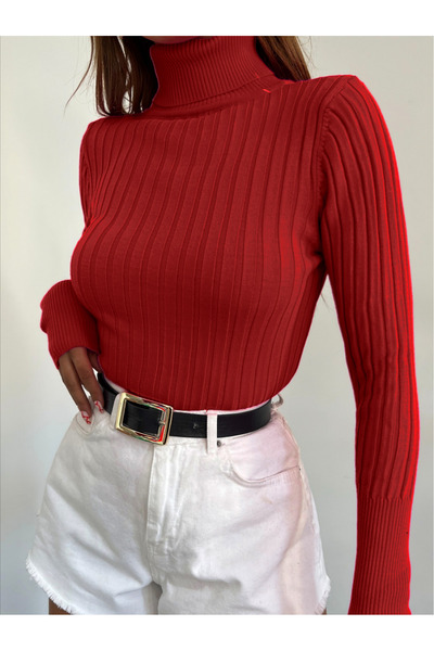 MissRunin Рибарска яка с ребра, плетена пуловер