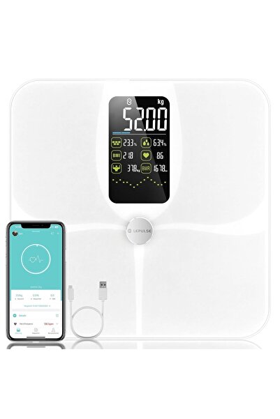 OEM Cântar inteligent LEPULSE F4, 180 kg, Bluetooth, 15 parametri corporali, afișaj LCD mare, analiză a grăsimii corporale