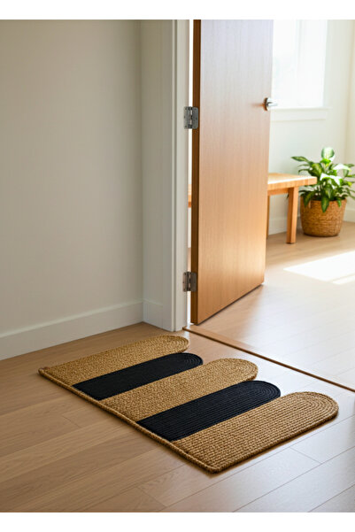 HomeTurko Jute wave design modern door front mat indoor and outdoor bathroom balcony mat home hotel office decor mat
