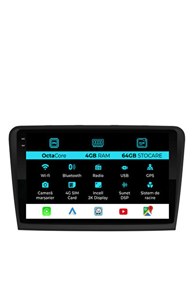 NavStore Dedicated Navigation Skoda Superb 2 (2008-2015), 2K, 4Gb Ram, 64Gb Storage, Carplay