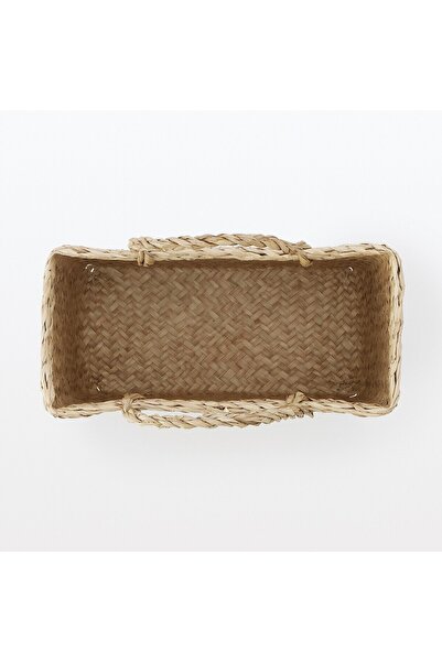 Muji Seagrass Herringbone Basket With Handle S, W15 x D12.5 x H24 cm