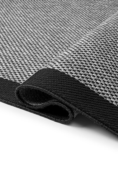 Deseneva 1148 Gri-Siyah Sisal Jüt Halı Modern Yıkanabilir Toz Vermez Antialerjik Halı