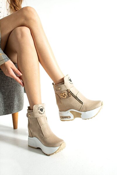 Shero shoes KADIN PERA FERMUAR DETAYLI GİZLİ DOLGU BOT