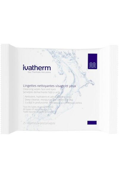 IVATHERM facial and eye cleansing wipes, 25 pcs