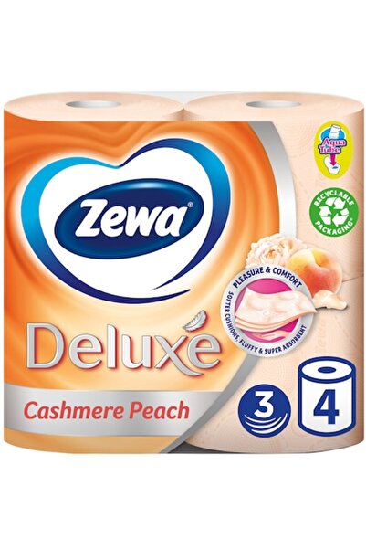 Zewa Deluxe Cashmere Peach Toilet Paper, 3-ply, 4 rolls