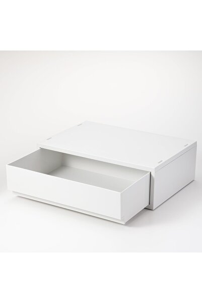 Muji Polypropylene Wide Deep Shallow Type Case, W 37 x D 26 x H 12 cm, White