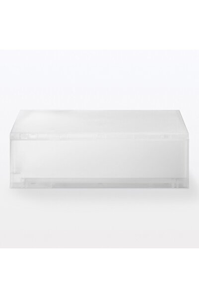 Muji Polypropylene Vertical Shallow Draw-Out Case, W 26 x D 37 x H 12 cm, White