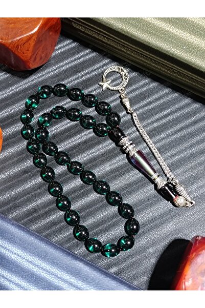 Anemore Collection مسبحة من العقيق الناري مع نقوش مطرزة