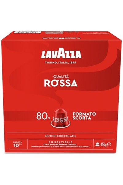 LavAzza Capsule de cafea Qualita Rossa, compatibile Nespresso, 80 x 5,7 g
