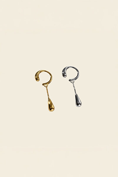 Sevil Gülgün Atelier Minimalist Drop Detailed Elegant Earrings |   Ideal for Everyday & Business Life Gold Silver Color (2Pcs)