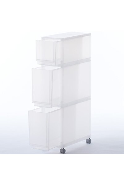 Muji PP Stocker with Caster 1, 3 drawers , W 18 x D 40 x H 83 cm