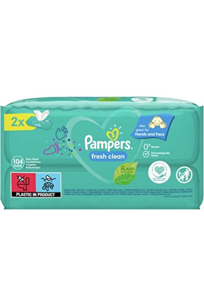 Pampers Șervețele umede Fresh Clean, 2 pachete x 52, 104 buc.
