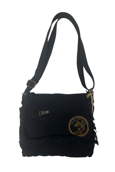 Old Cotton Vintage Small Casual Unisex Daily Crossbody Messenger Bag S Size 26X20Cm