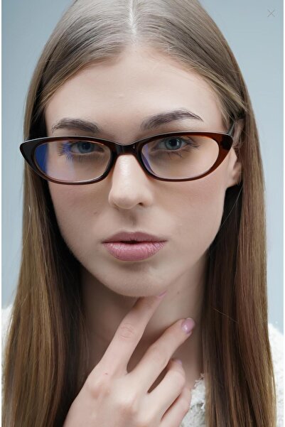 ZENIT نظارات Graybloom cateye للسيدات ذات اللون البني مع حماية من الضوء الأزر...