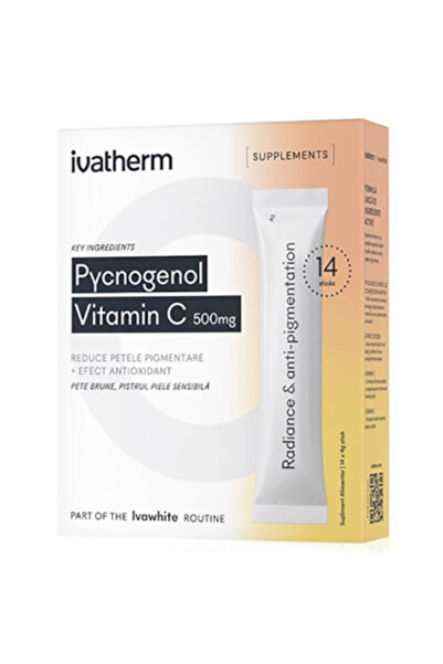 IVATHERM Pycnogenol and Vitamin C antioxidant supplement for reducing pigmentation spots, 14 sachets - Ivathe
