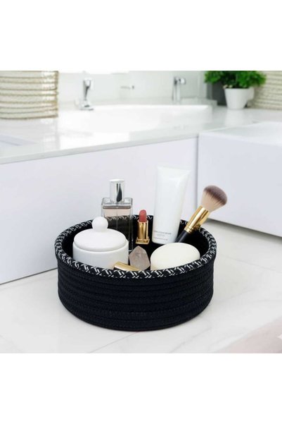odiyo Jute, Black 1 Basket, Organizer, Organizer Bathroom Basket