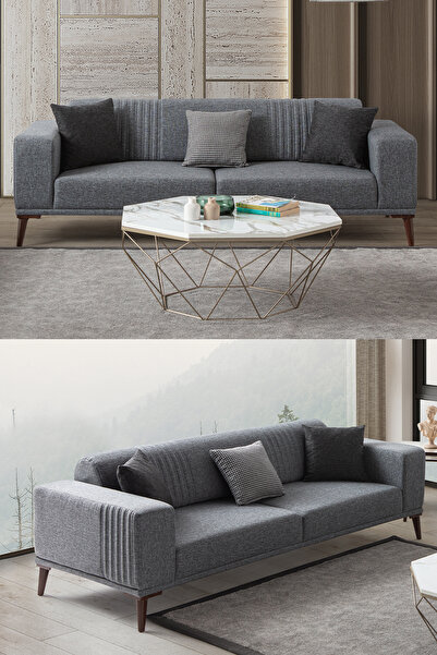 EDSY HOME Regnar 3'lü Koltuk Gri