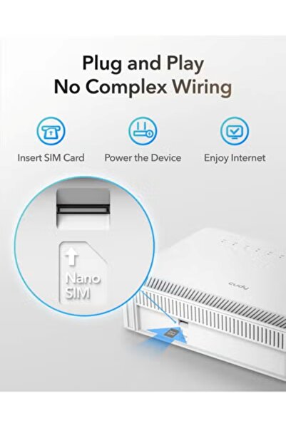 cudy كودي راوتر مودم سريع LT500E 4G LTE كات 4 مع فتحة شريحة اتصال، واي فاي AC1200، OpenVPN