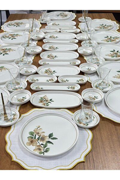 MD MİMOZA DEKOR Kahvaltı Takımı 82 Parça 12 Kişilik Lizy