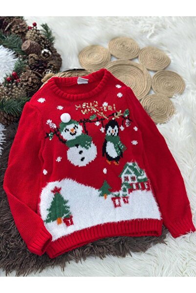 babymoon kids Crew Neck Christmas Themed Girls' Boys' Knitwear Sweater