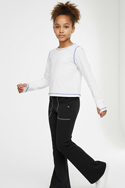 Colorinas Mânecă lungă cu cusătură Karyoka cu închidere prin inel Loopfit tricou