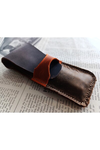 Mahfuz Crazy Real Leather Pen Holder for Your Special Pens (for 2*3 Pens) 27 cm \ 6 cm Lmn2