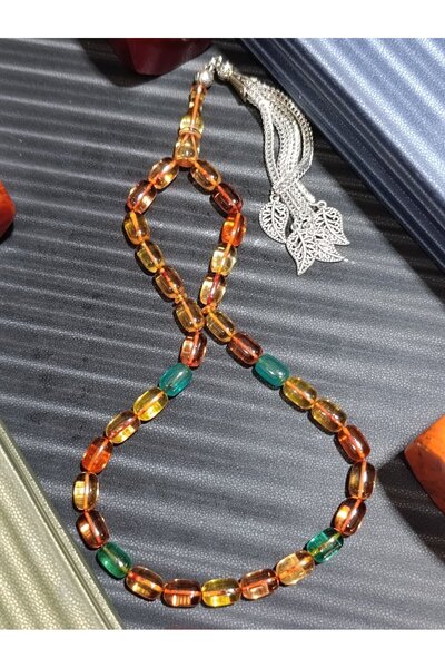 Anemore Collection مسبحة صلاة من العنبر الناري الملون من بونيبون